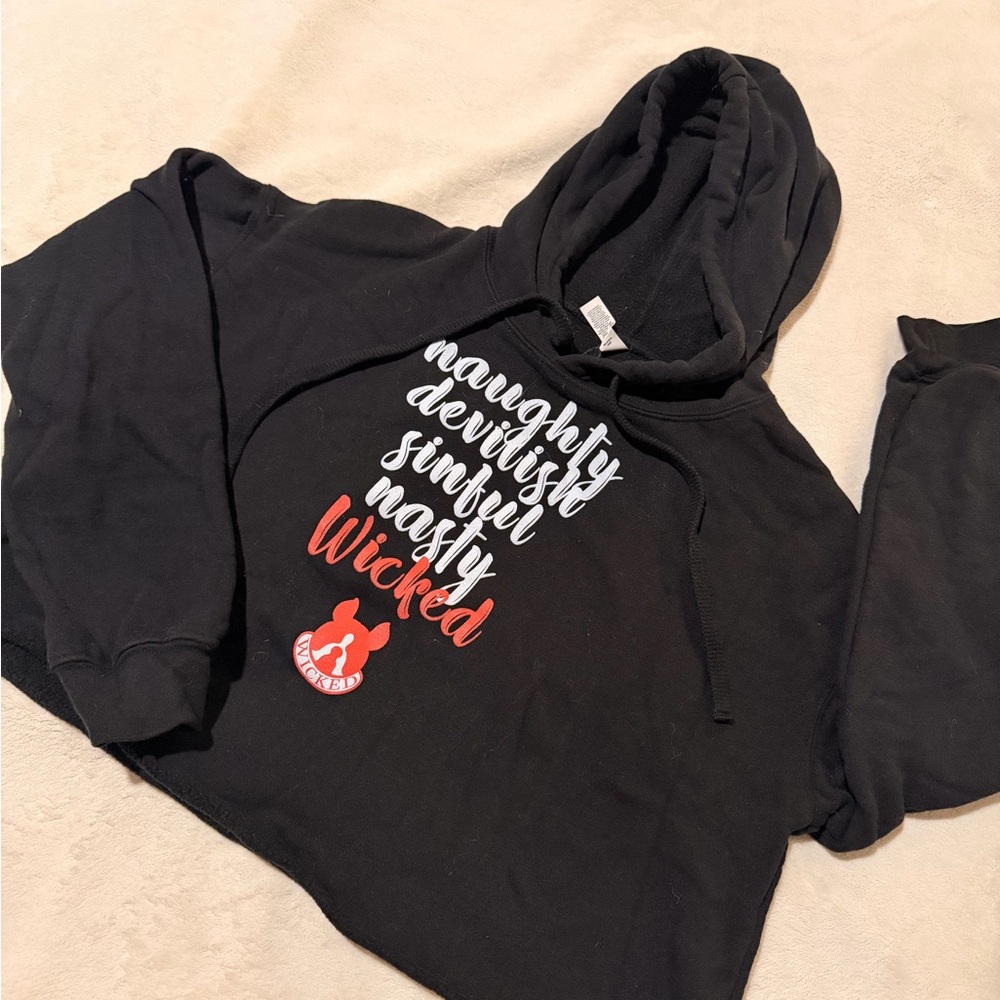 Black Cropped Hoodie “Wicked” (Boston)